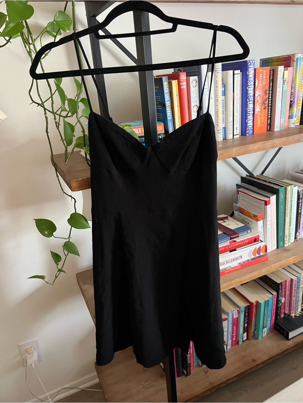 Sunday Best Black V-Neck Spaghetti Strap Mini Dress